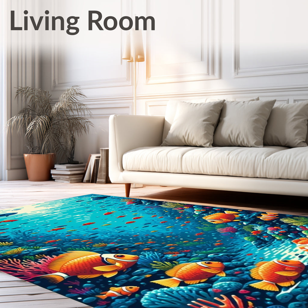Underwater Coral Reef Scene Rug