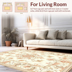 Elegant Floral Scroll Patterned Rug