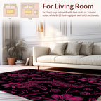 Pink Floral Serpent Outline Rug