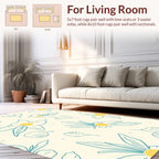 Simple Yellow Daisy Outline Pattern Rug
