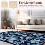 Art Nouveau Blue Floral Vine Rug