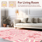 Pink Swirl Floral Medallion Pattern Rug