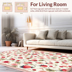 Strawberry Garden Floral Pattern Rug