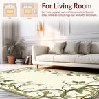 Vine and Floral Scroll Border Design Rug