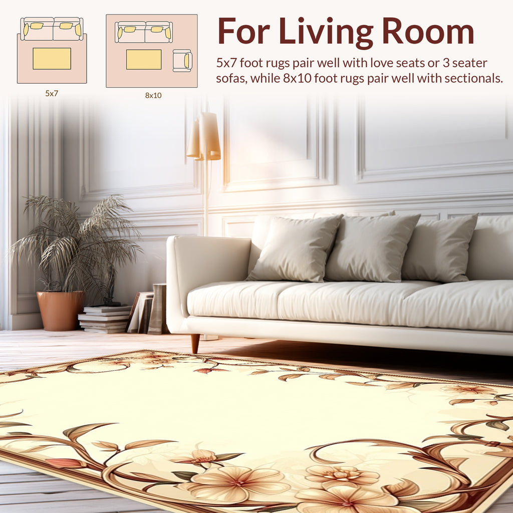Vintage Floral Scrollwork Rug