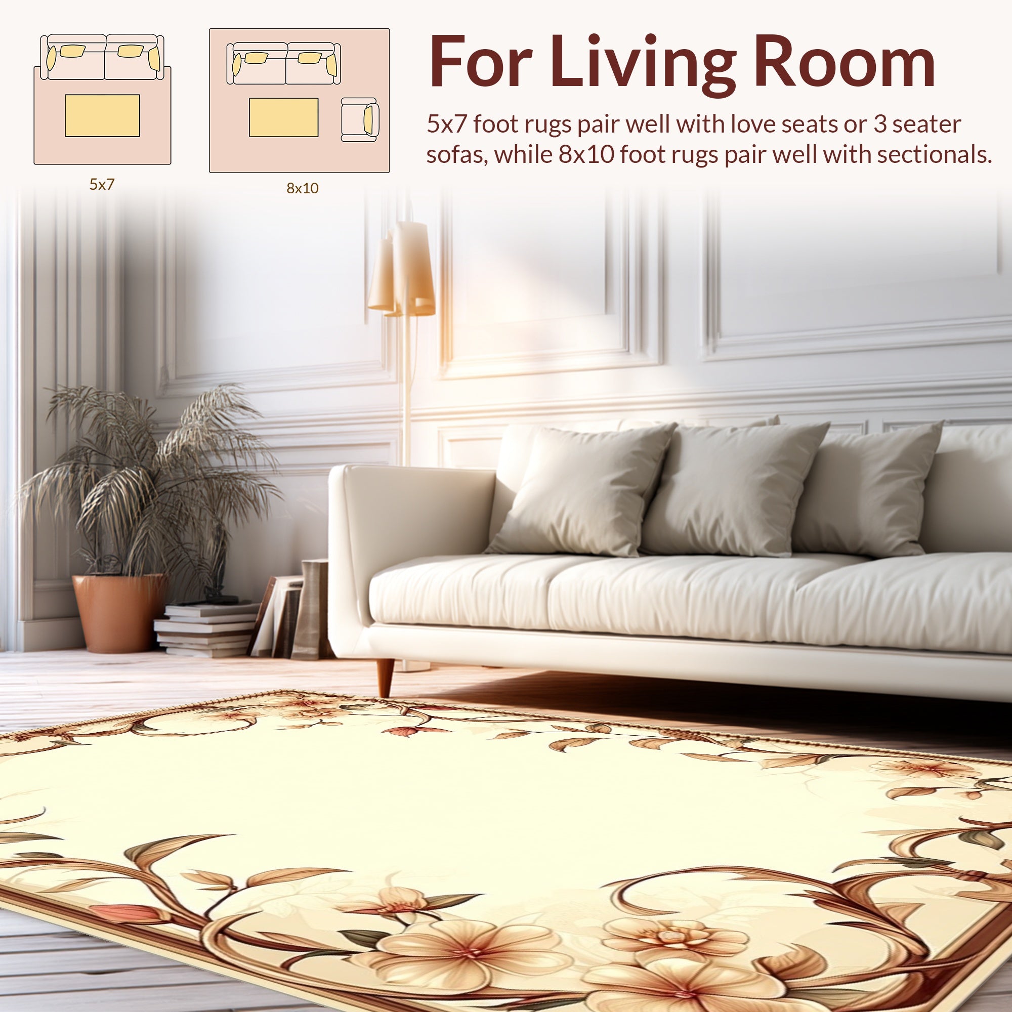Vintage Floral Scrollwork Rug