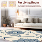 Chinoiserie Blue Floral Medallion Pattern Rug