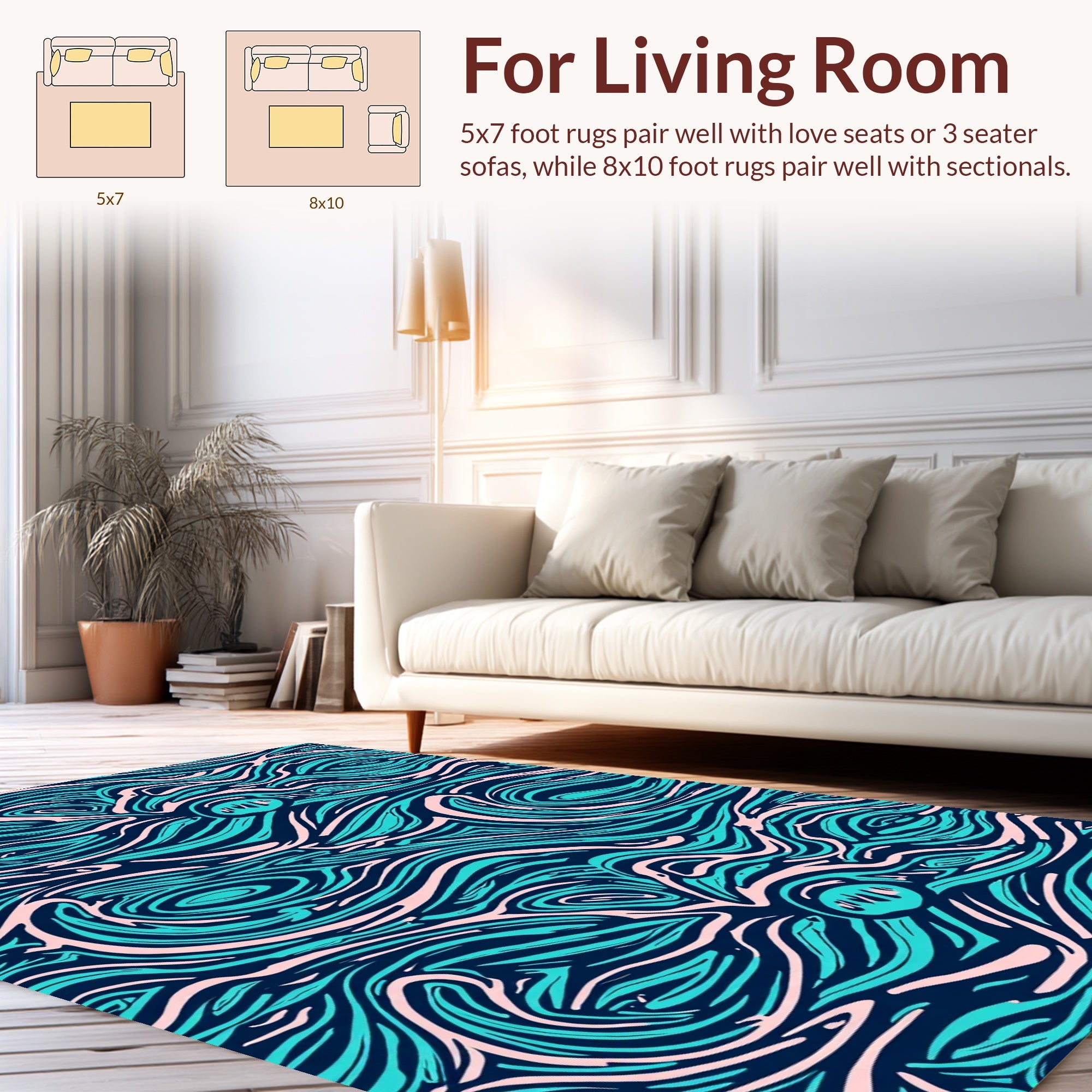 Abstract Swirls Pattern Rug