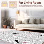 Black Birds Pink Flowers Nature Design Rug
