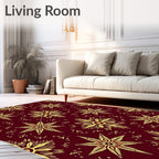 Maroon Gold Starburst Artful Medallion Rug