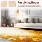Golden Meadow Wildflower Botanical Design Rug