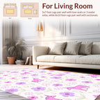 Pastel Unicorn Floral Meadow Design Rug
