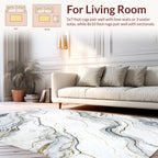 Gold Veined Marble Swirl Art Rug