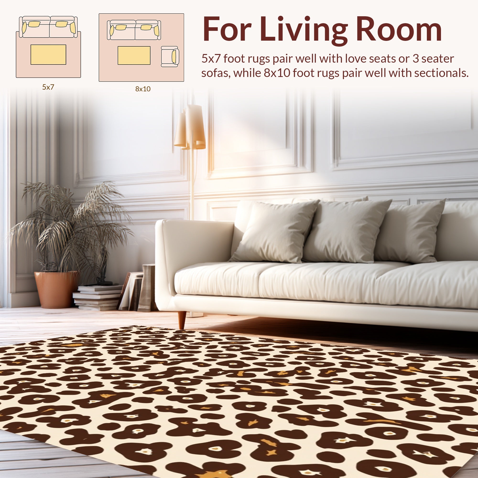 Bold Leopard Spotted Pattern Rug