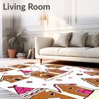 Sweet Gingerbread Houses Winter Wonderland Rug