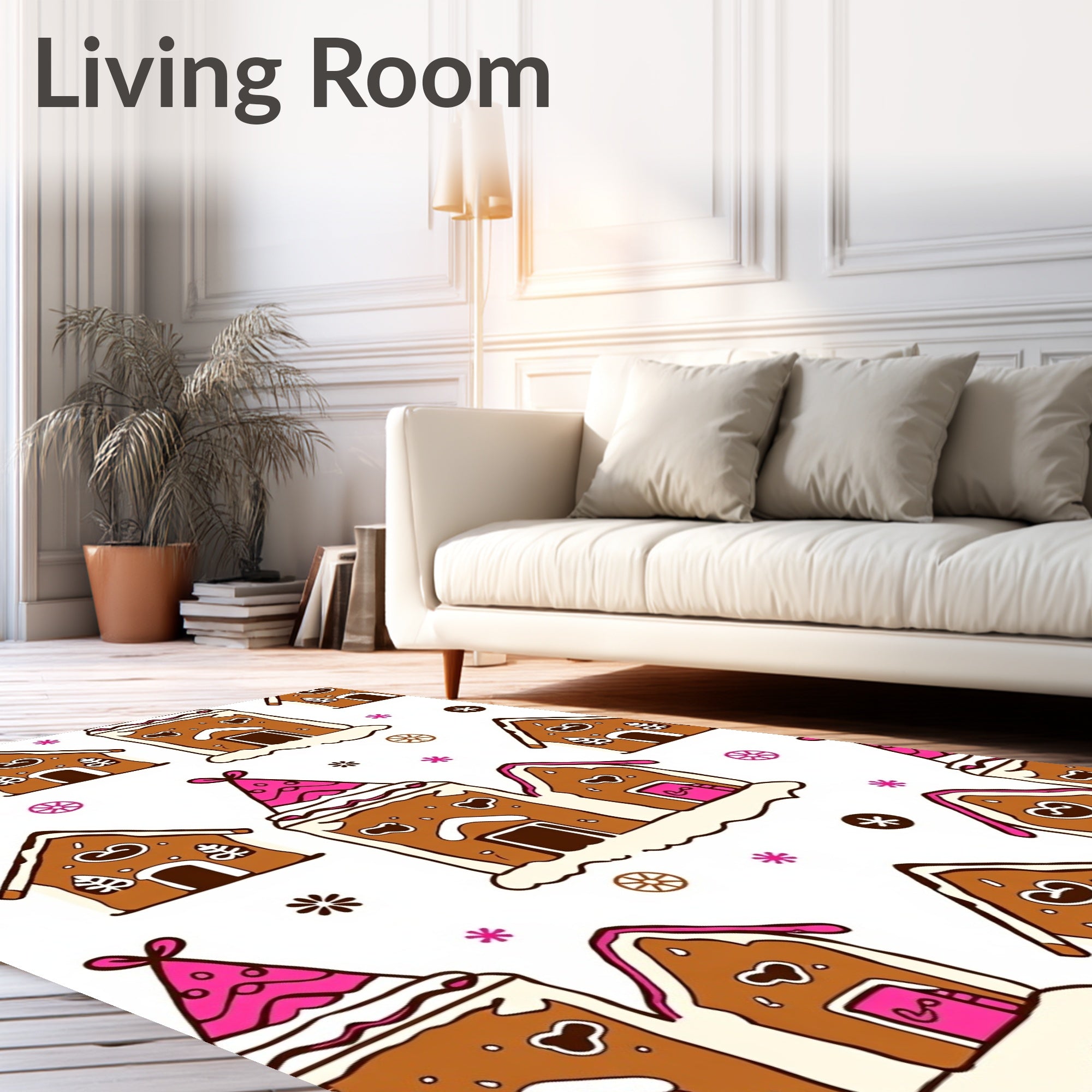 Sweet Gingerbread Houses Winter Wonderland Rug