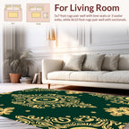 Ornate Golden Vine Mandala Pattern Rug