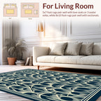 Art Deco Stylized Botanical Pattern Rug