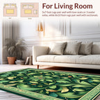 Ornate Green Floral Scrollwork Rug
