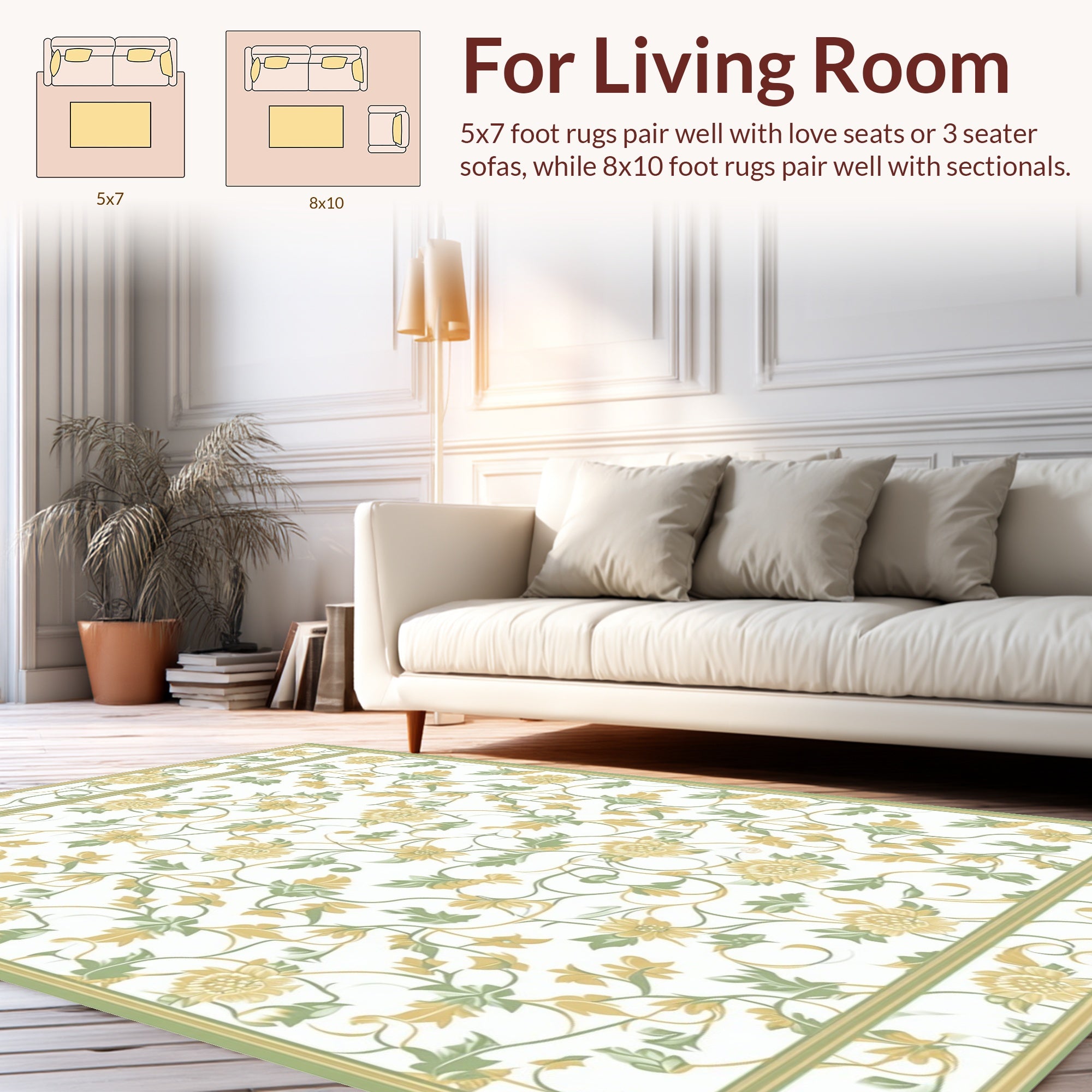 Charming Floral Vine Pattern Rug