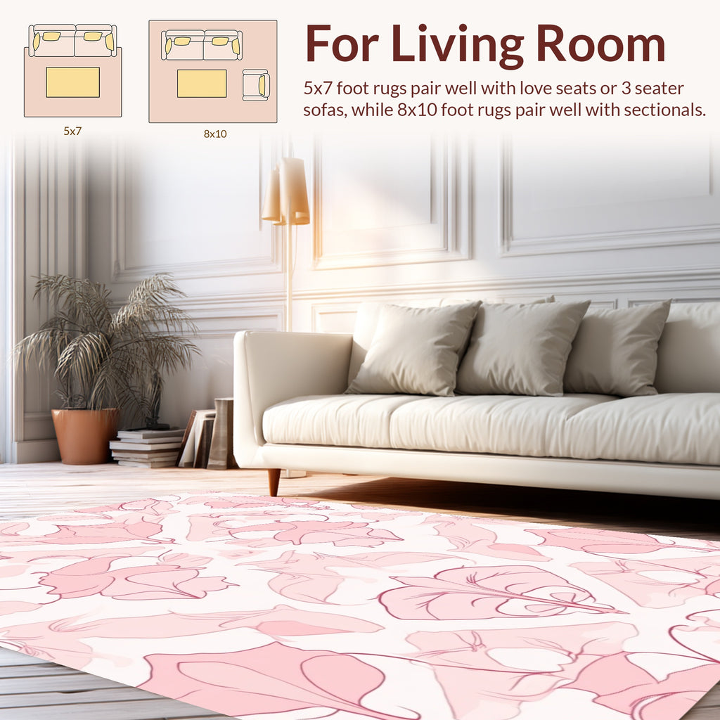 Abstract Petal And Leaf Pattern Rug