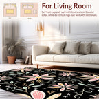 Floral Branches And Petals Pattern Rug