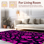 Vibrant Pink Floral Vines Rug
