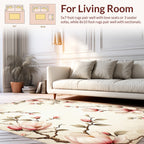 Soft Pink Blossom Branch Art Rug