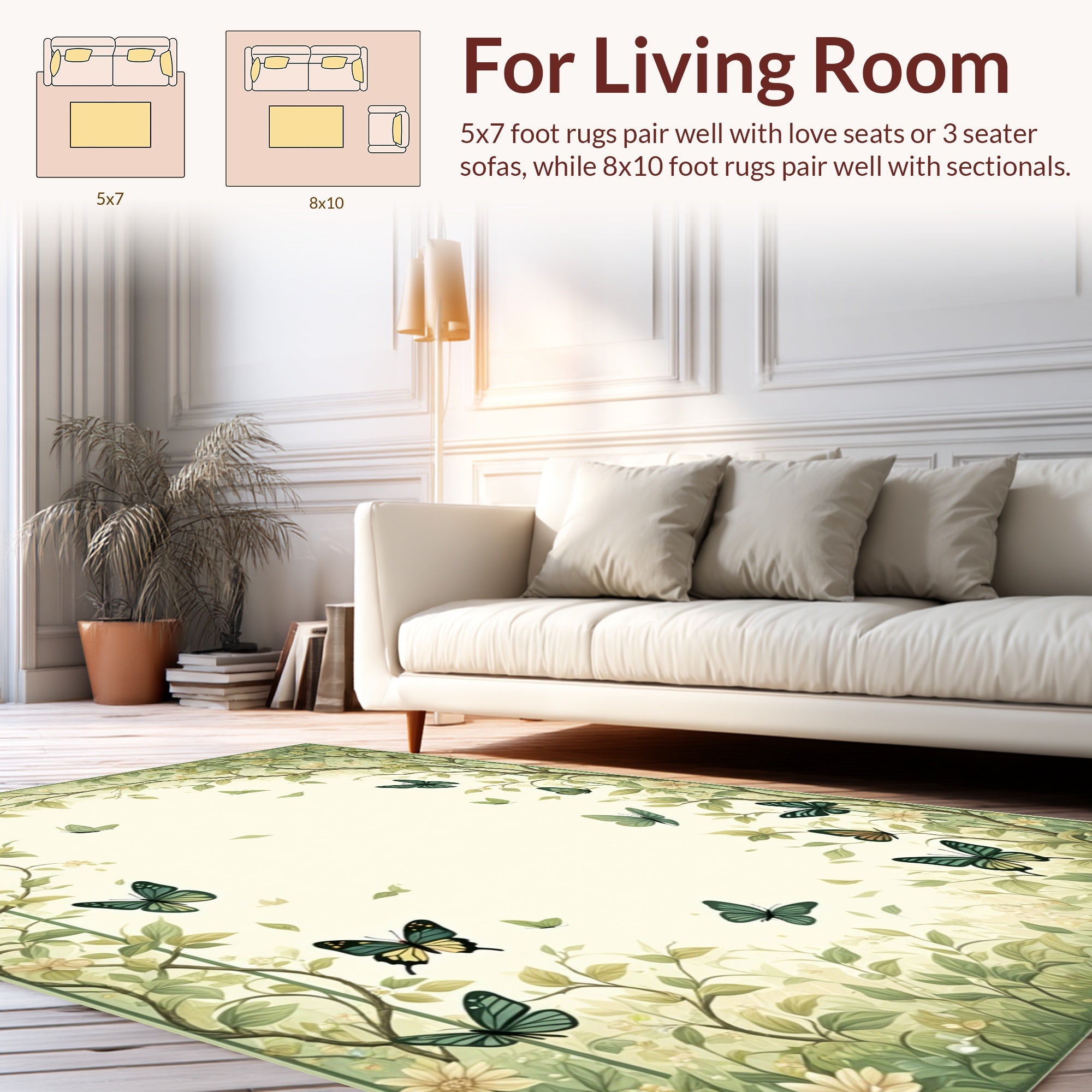 Whimsical Butterfly Blossom Garden Rug