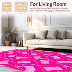 Abstract Pink Flowing Swirls Rug