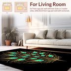Peacock Feather Inspired Emerald Design Rug