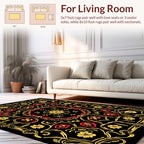 Ornate Floral Scrollwork Medallion Design Rug