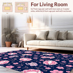 Whimsical Unicorn Floral Navy Rug