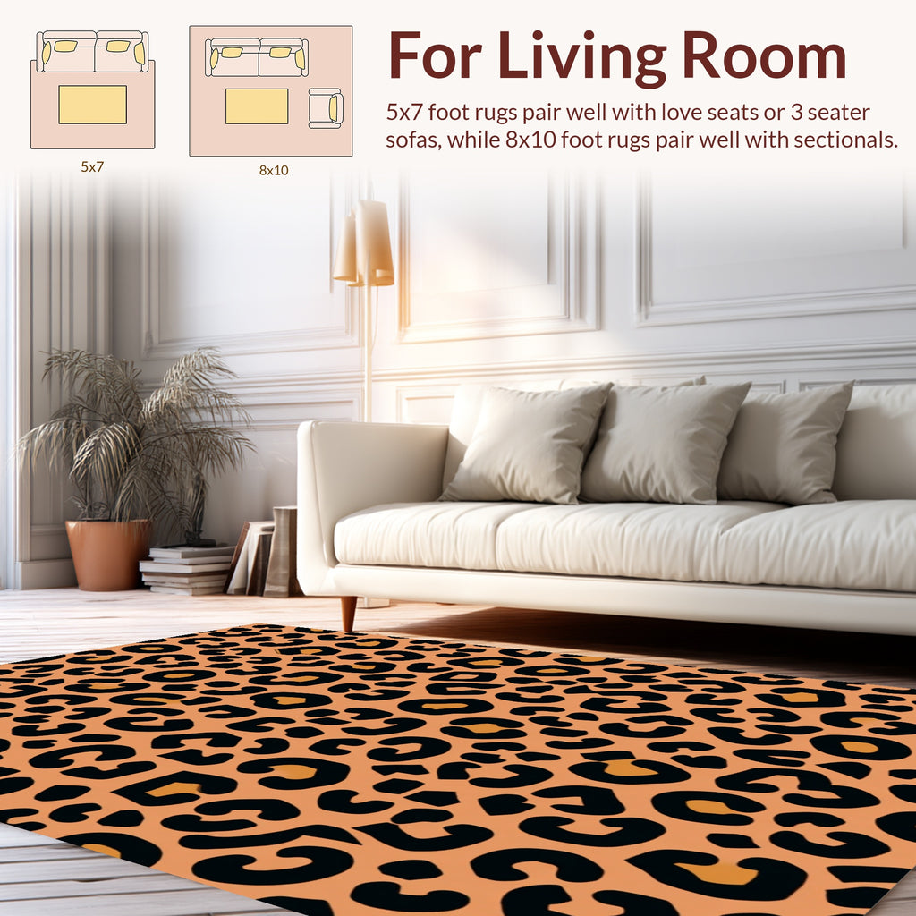 Bold Leopard Print Pattern Rug