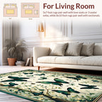 Emerald Butterflies on Verdant Branches Rug