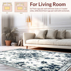 Blue Floral Vintage Inspired Area Rug