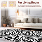 Bold Black and White Zebra Stripes Rug