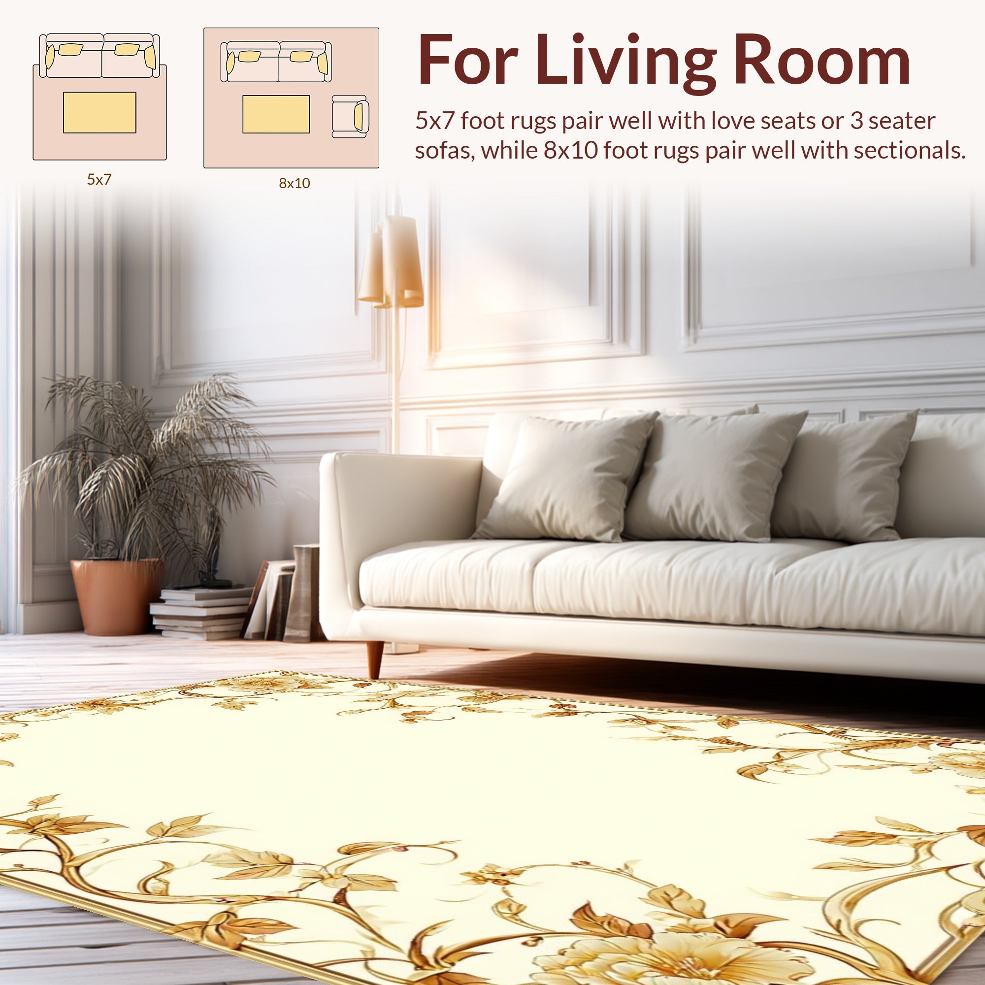 Antique Floral Vine With Peony Design Rug