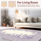 Floral Wreath With Geometric Border Rug