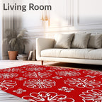 Bold Red Snowflake Scatter Rug