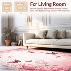 Pink Butterfly Blossom Pattern Rug
