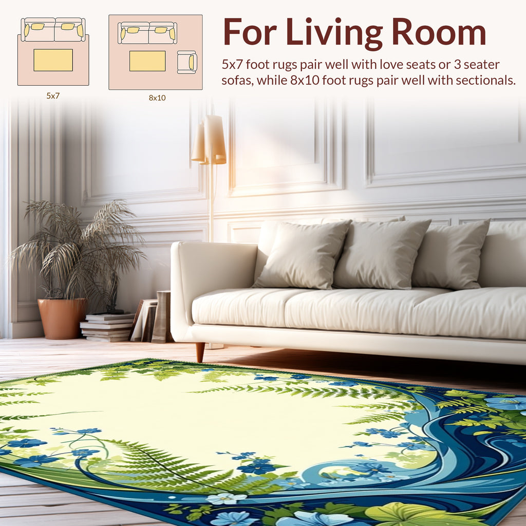 Botanical Floral Art Nouveau Rug