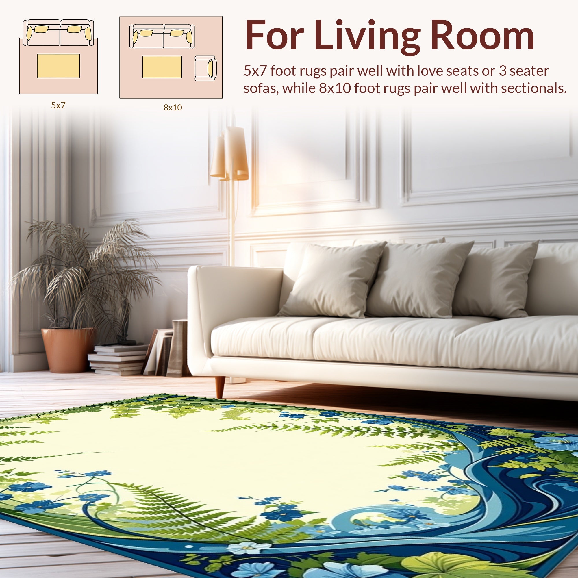 Botanical Floral Art Nouveau Rug