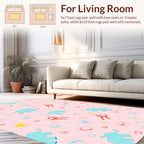 Playful Elephants Stars Pattern Rug
