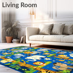 Playful Jungle Animals With Trees Rug