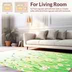 Whimsical Floral Garden Birds Design Rug