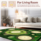 Green Kiwi Sunburst Geometric Art Deco Rug