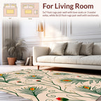 Peacock Feather Vine Pattern Decor Rug