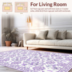 Lavender Floral Symmetry Pattern Rug