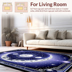 Celestial Moon Star Pattern Rug